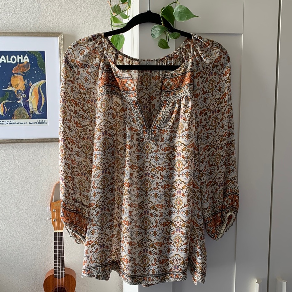 Joie Silk Blouse Size Medium